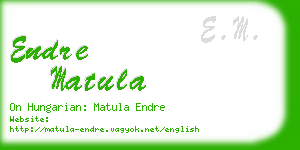 endre matula business card